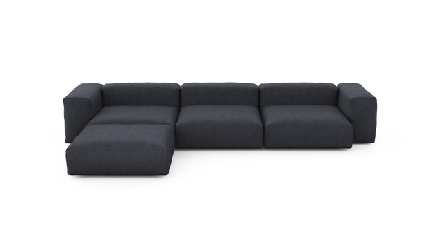 Preset four module chaise sofa - herringbone - dark grey - 377cm x 241cm