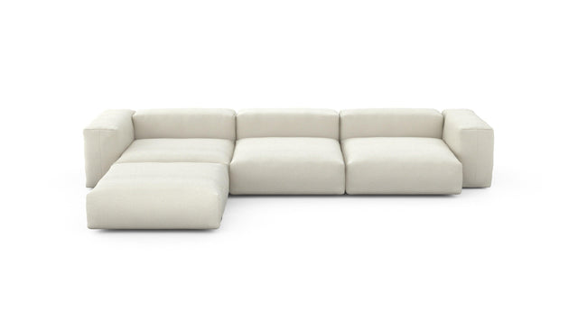 Preset four module chaise sofa - linen - platinum - 377cm x 241cm