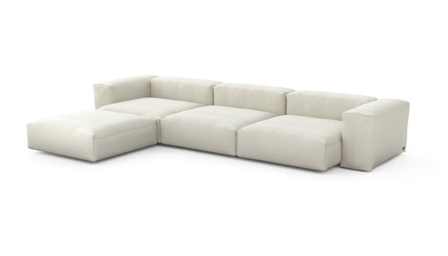 Preset four module chaise sofa - linen - platinum - 377cm x 241cm