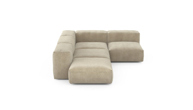 Preset four module corner sofa - cord velours - sand - 199cm x 283cm