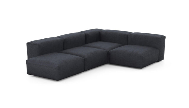 Preset four module corner sofa - herringbone - dark grey - 199cm x 283cm