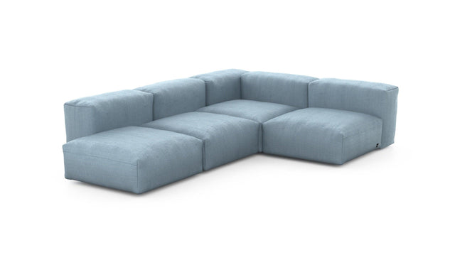 Preset four module corner sofa - herringbone - light blue - 199cm x 283cm