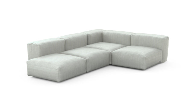 Preset four module corner sofa - herringbone - light grey - 199cm x 283cm