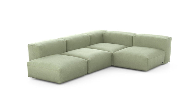 Preset four module corner sofa - linen - olive - 199cm x 283cm