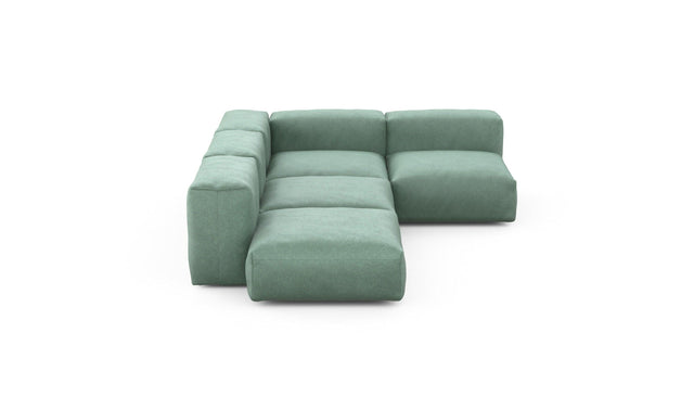 Preset four module corner sofa - velvet - mint - 199cm x 283cm