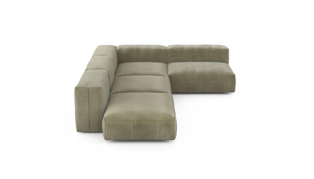 Preset four module corner sofa - cord velours - khaki - 220cm x 346cm