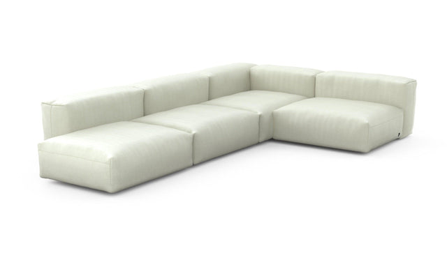 Preset four module corner sofa - herringbone - beige - 220cm x 346cm