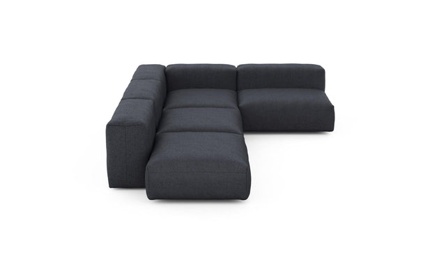 Preset four module corner sofa - herringbone - dark grey - 220cm x 346cm