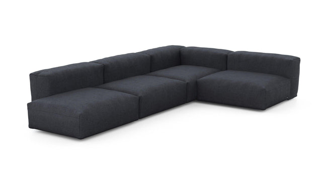 Preset four module corner sofa - herringbone - dark grey - 220cm x 346cm