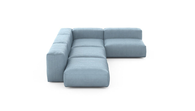 Preset four module corner sofa - herringbone - light blue - 220cm x 346cm