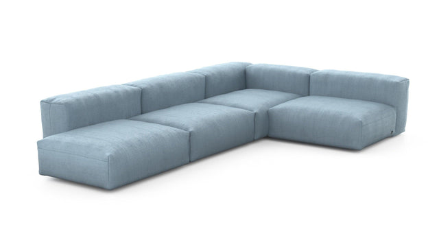 Preset four module corner sofa - herringbone - light blue - 220cm x 346cm