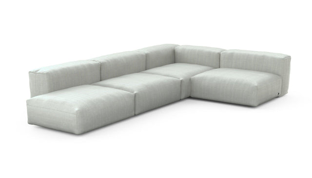 Preset four module corner sofa - herringbone - light grey - 220cm x 346cm