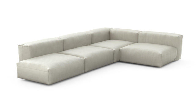 Preset four module corner sofa - herringbone - stone - 220cm x 346cm