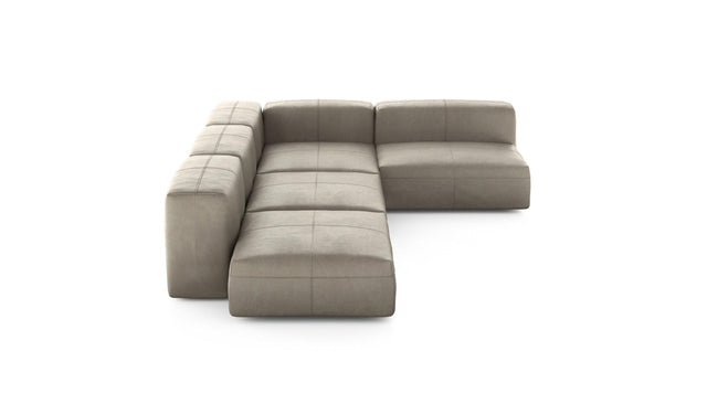 Preset four module corner sofa - leather - beige - 220cm x 346cm