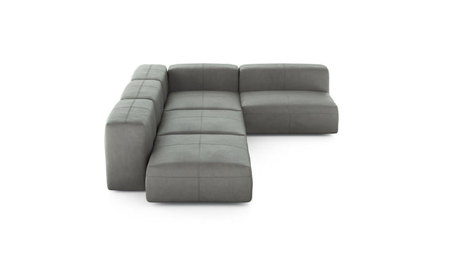 Preset four module corner sofa - leather - light grey - 220cm x 346cm