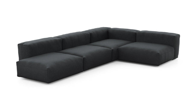 Preset four module corner sofa - linen - anthracite - 220cm x 346cm