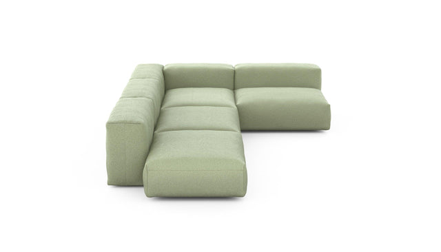 Preset four module corner sofa - linen - olive - 220cm x 346cm