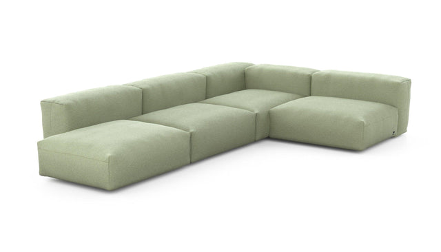 Preset four module corner sofa - linen - olive - 220cm x 346cm