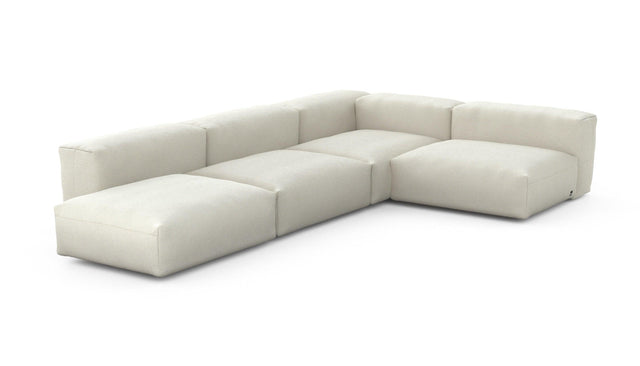 Preset four module corner sofa - linen - platinum - 220cm x 346cm