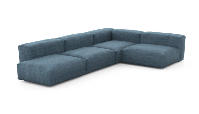 Preset four module corner sofa - pique - dark blue - 220cm x 346cm