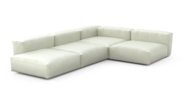 Preset four module corner sofa - herringbone - beige - 241cm x 346cm