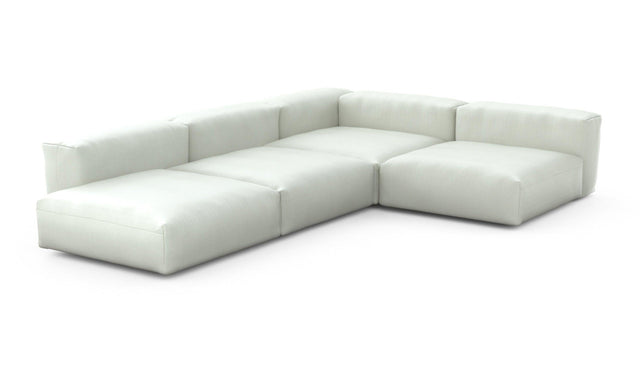 Preset four module corner sofa - herringbone - creme - 241cm x 346cm