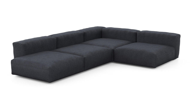 Preset four module corner sofa - herringbone - dark grey - 241cm x 346cm