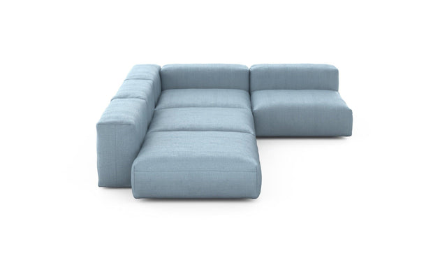 Preset four module corner sofa - herringbone - light blue - 241cm x 346cm