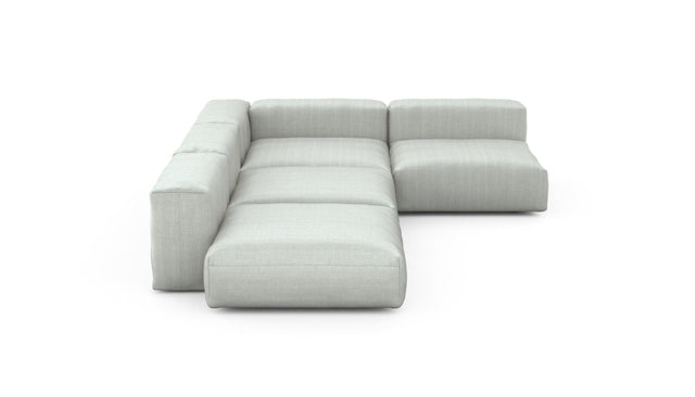 Preset four module corner sofa - herringbone - light grey - 241cm x 346cm