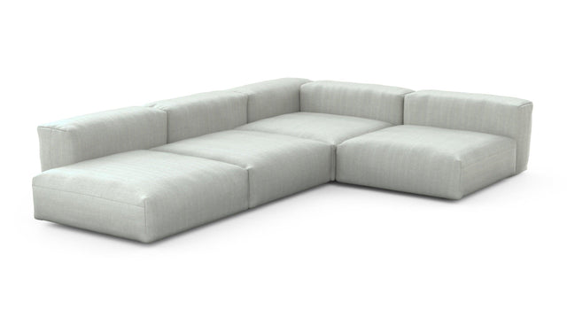 Preset four module corner sofa - herringbone - light grey - 241cm x 346cm