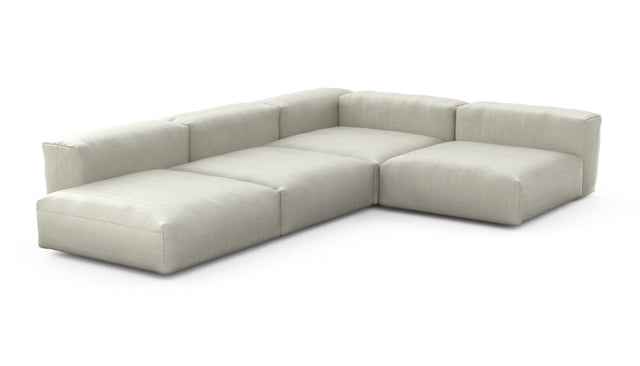 Preset four module corner sofa - herringbone - stone - 241cm x 346cm