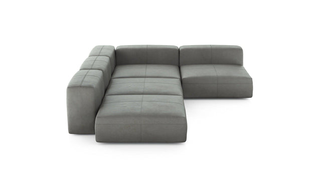 Preset four module corner sofa - leather - light grey - 241cm x 346cm