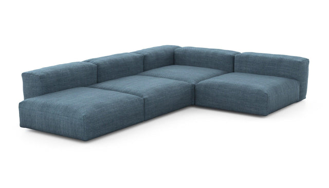 Preset four module corner sofa - pique - dark blue - 241cm x 346cm