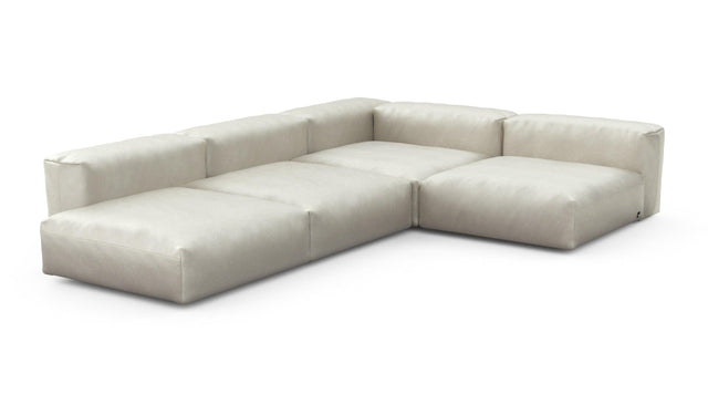 Preset four module corner sofa - velvet - creme - 241cm x 346cm