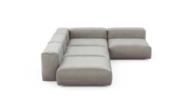 Preset four module corner sofa - velvet - light grey - 241cm x 346cm