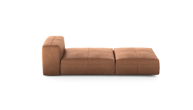 Preset lounger - leather - brown - 220cm x 105cm