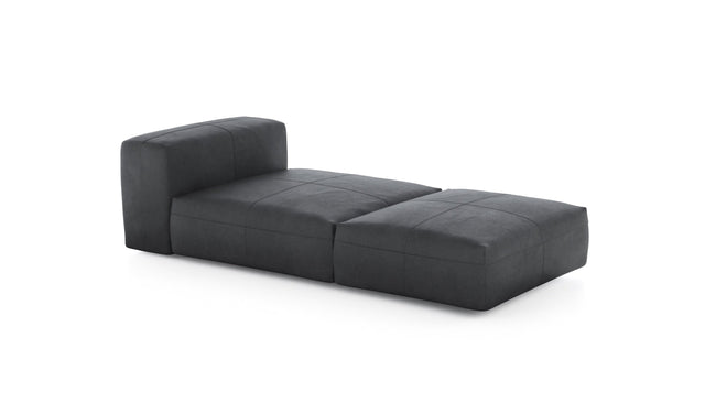 Preset lounger - leather - dark grey - 220cm x 105cm