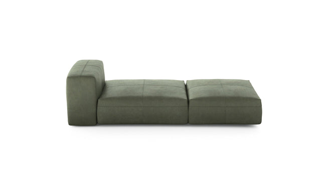 Preset lounger - leather - olive - 220cm x 105cm