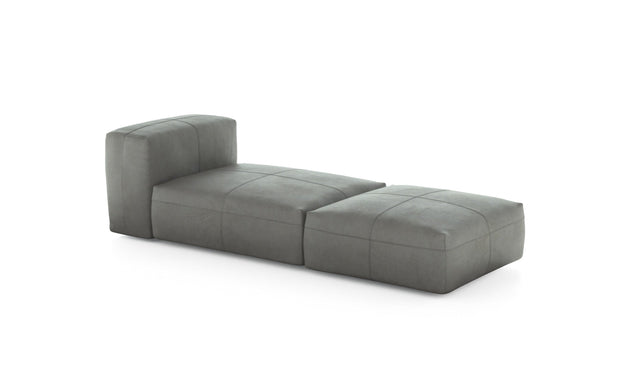 Preset lounger - leather - light grey - 220cm x 84cm