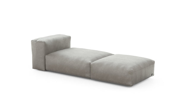 Preset lounger - velvet - light grey - 220cm x 84cm