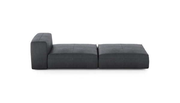 Preset lounger - leather - dark grey - 241cm x 105cm