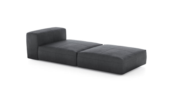 Preset lounger - leather - dark grey - 241cm x 105cm