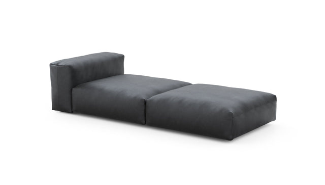 Preset lounger - velvet - dark grey - 241cm x 105cm