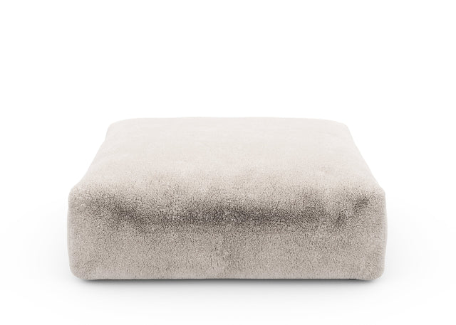 sofa seat cover - faux fur - beige - 105cm x 105cm