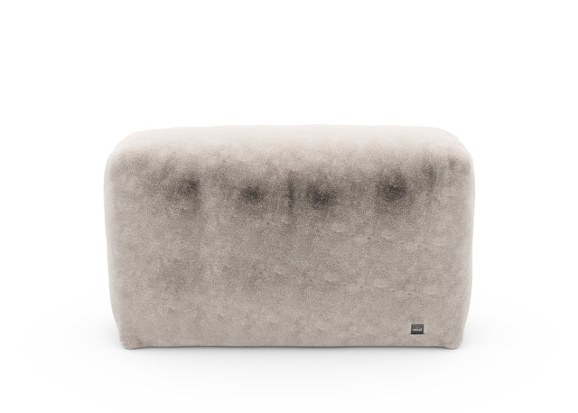 sofa side cover - faux fur - beige - 105cm x 31cm