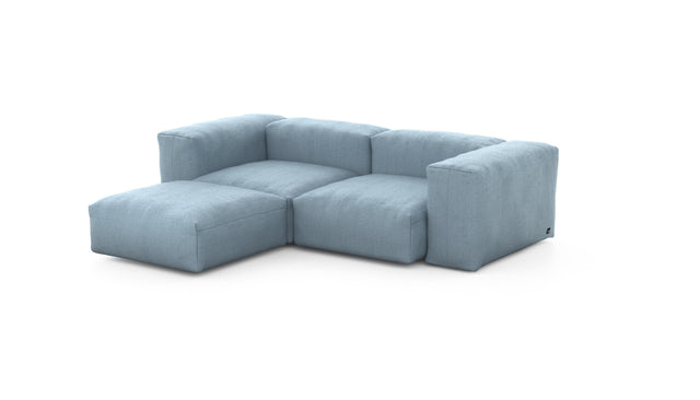 Preset three module chaise sofa - herringbone - light blue - 230cm x 199cm