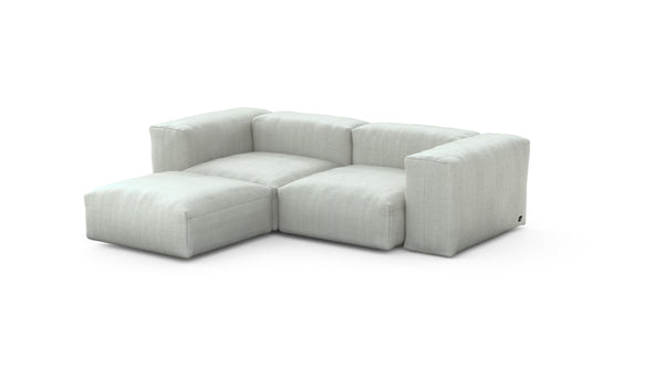 Preset three module chaise sofa - herringbone - light grey - 230cm x 199cm