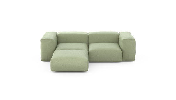 Preset three module chaise sofa - linen - olive - 230cm x 199cm