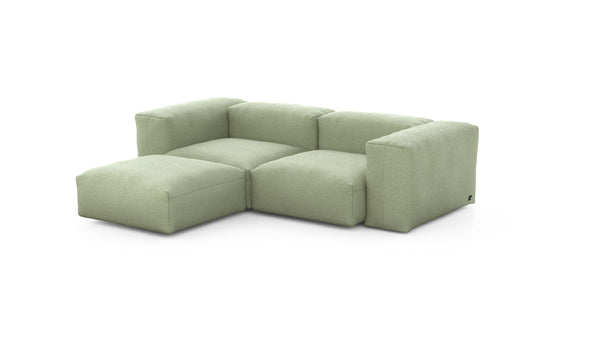 Preset three module chaise sofa - linen - olive - 230cm x 199cm