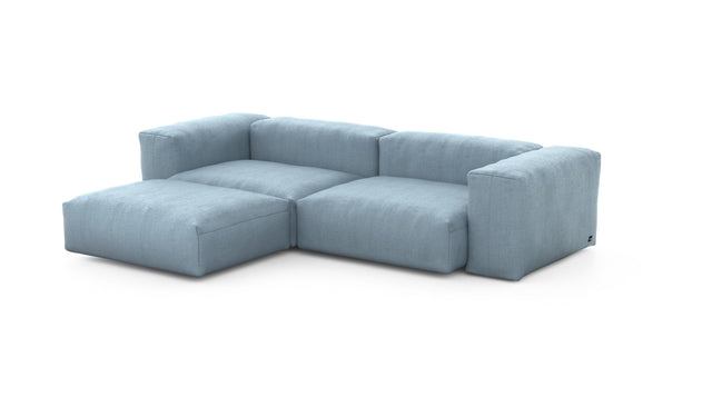 Preset three module chaise sofa - herringbone - light blue - 272cm x 199cm